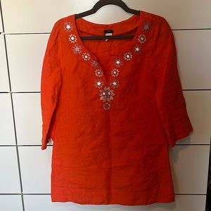 J CREW ORANGE TUNIC- COVER UP